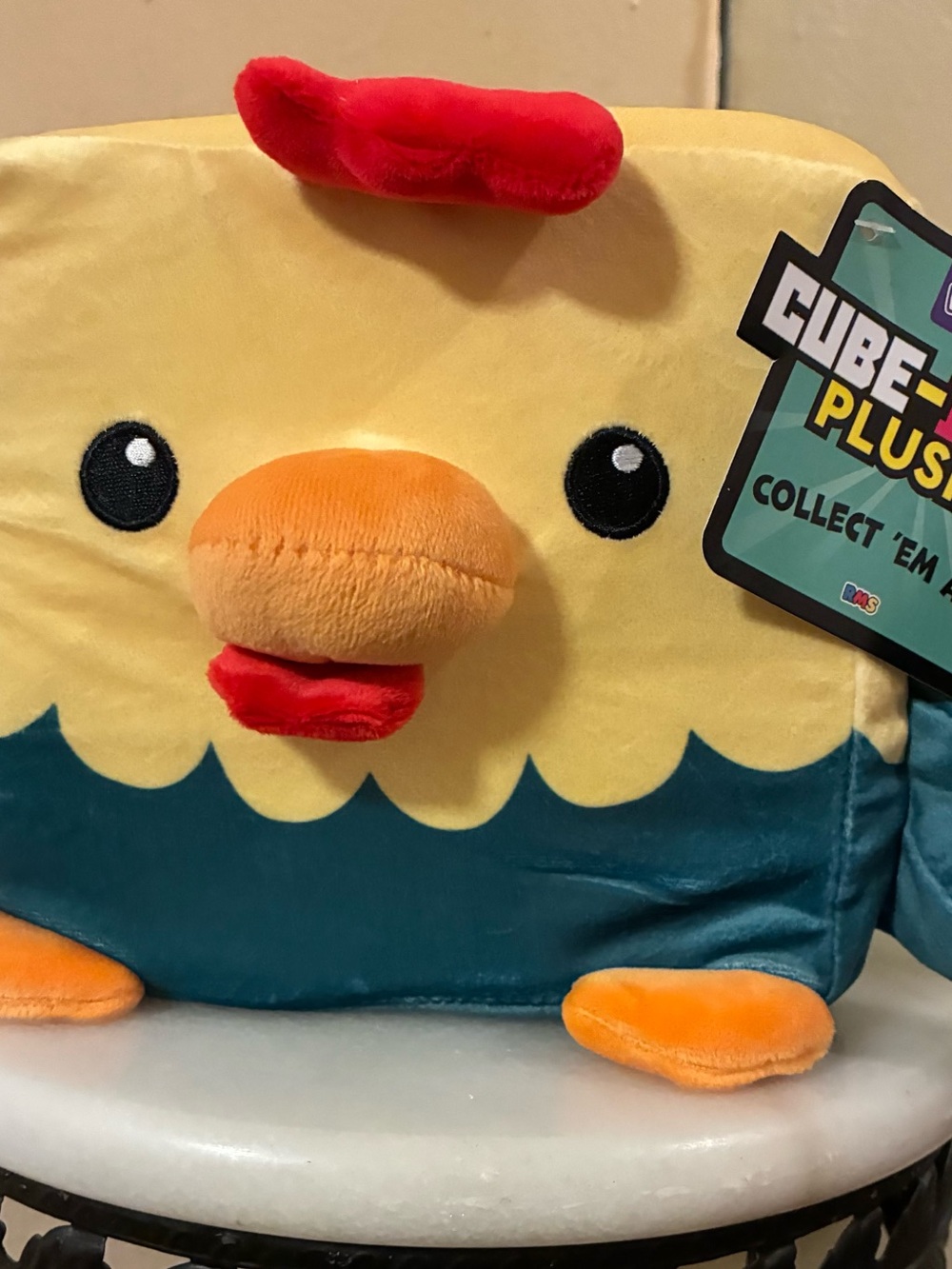 Plush Yellow Chick Soft Toy - Cute Red Accent
